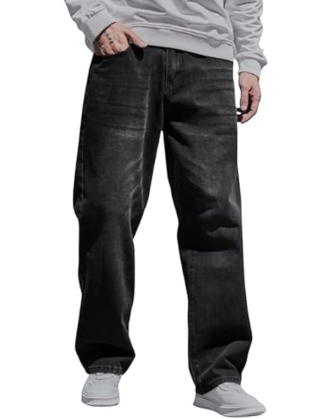 loose fit jeans for men – oversized mid rise baggy denim pants