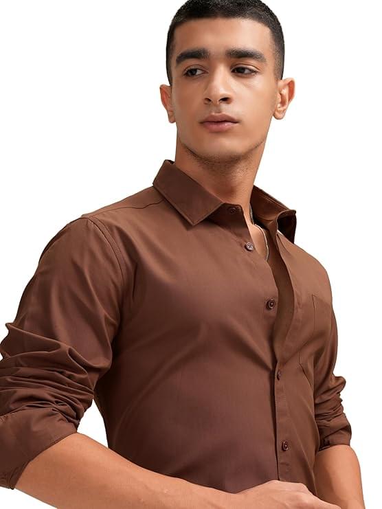 highlander men’s slim fit formal shirt | solid formal shirt for men | comfortable fabric | stylish design for everyday use & office wear